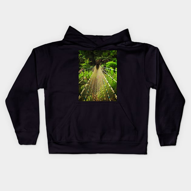 Rope Bridge Adventure Kids Hoodie by heidiannemorris